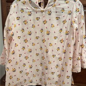 Light Pink Floral Boho Blouse